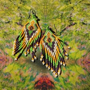 Cool hand beaded earrings